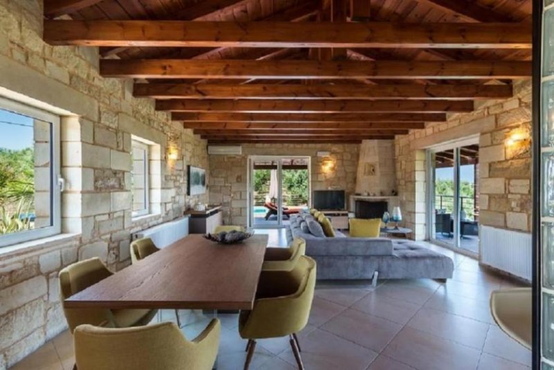 Agia Marina Kreta, Agia Marina: Luxuriöse Steinvilla mit Meer- und Sonnenuntergangsblick zu verkaufen Haus kaufen